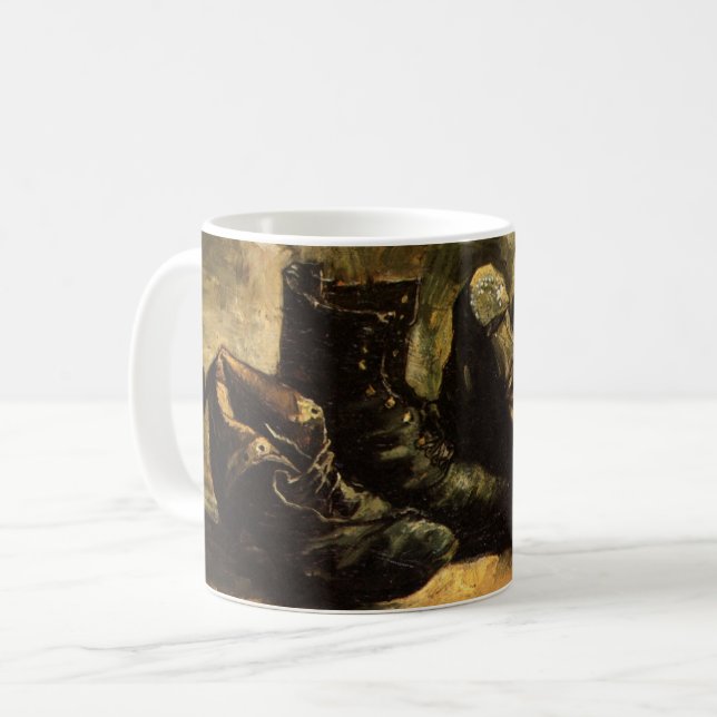 Caneca De Café Três pares de Calçados por Vincent van Gogh (Frente Esquerda)