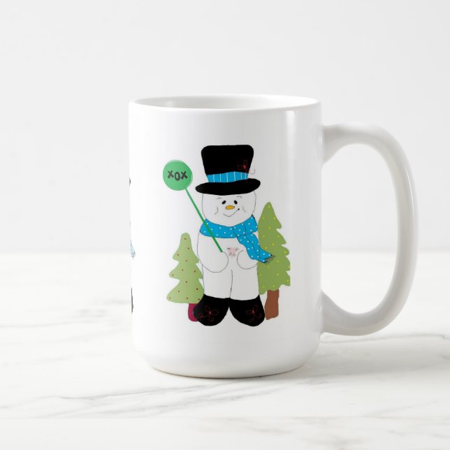 Caneca De Café Três Pequenos Bonecos de Neve (Direita)