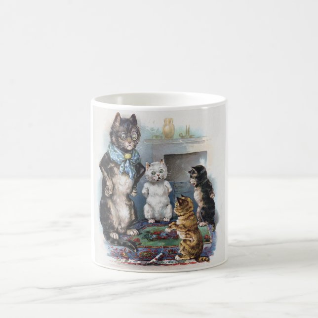 Caneca De Café Três Pequenos Gatinhos e Mãe, Louis Wain (Centro)