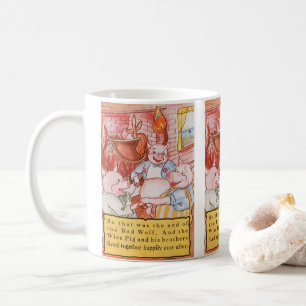 Caneca De Café Três Pequenos Porcos Lobo Cozinhar, Vintage Fairy