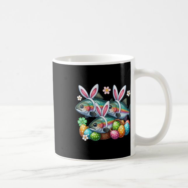 Caneca De Café Três Pernalonga Da Páscoa Pescam Ovos Caçando (Direita)