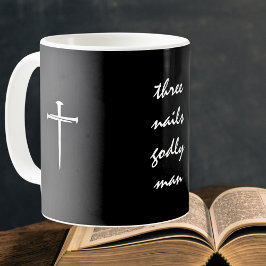 Caneca De Café Três Pregos Homem Piedoso Cristão
