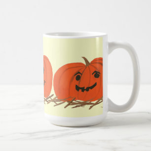 Caneca De Café Três Pumpkins feliz no Hay Halloween Mugs