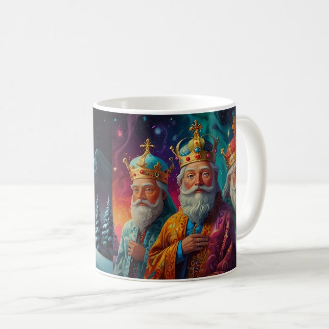 Caneca De Café Três Reis Feliz Natal (Frente Esquerda)