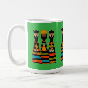 Caneca De Café Três Reis Magos Moderno de Meados do Século