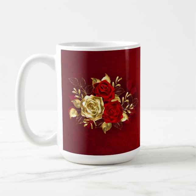 Caneca De Café Três Rosas de joalharia (Esquerda)