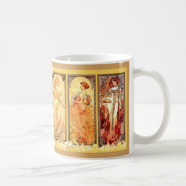 Caneca De Café Três Senhoras de Alphonse Mucha (Direita)