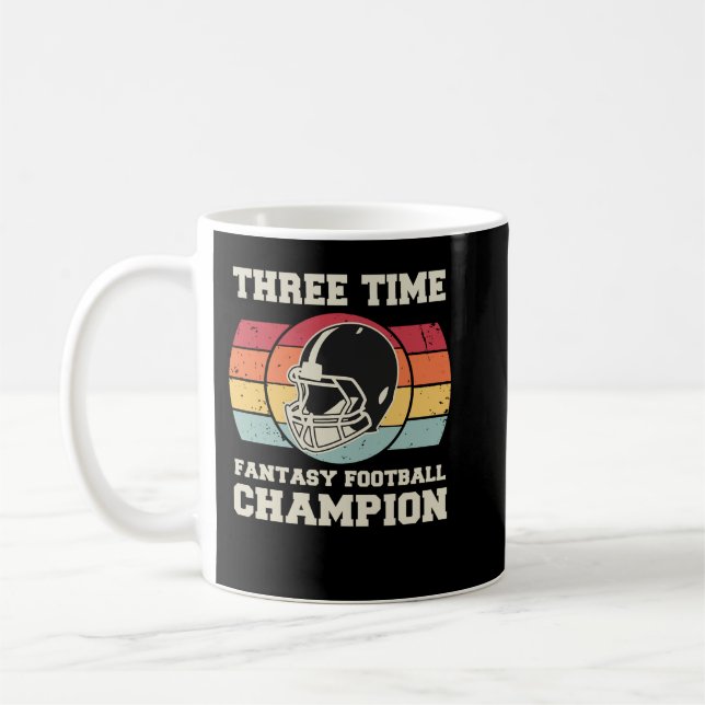 Caneca De Café três vezes campeão de futebol de fantasia (Esquerda)