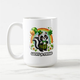 Caneca De Café Trevo de Quatro Folhas Sortudo e Orgulhoso Gambá