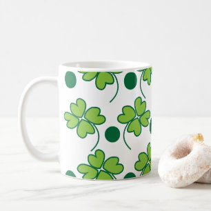 Caneca De Café Trevo de Quatro Folhas Verde Dia de São Patrício