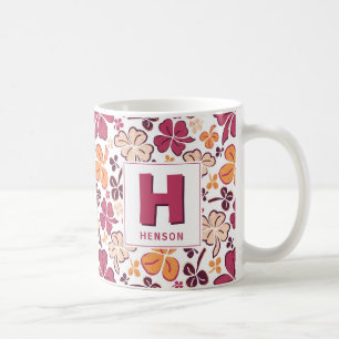 Caneca De Café Trevo de Trevo Vermelho Monogramado Dia de São Pat