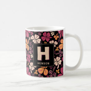 Caneca De Café Trevo de Trevo Vermelho Monogramado Dia de São Pat