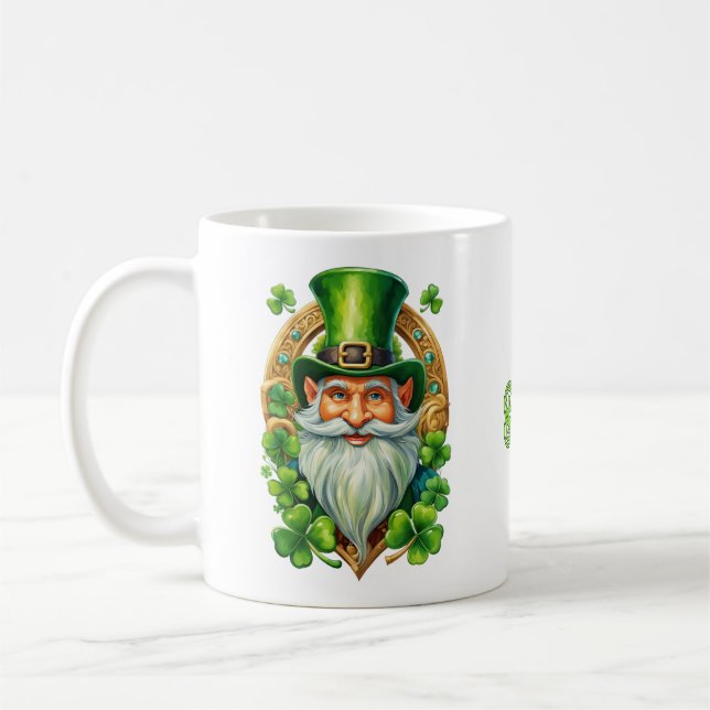 Caneca De Café Trevo e Ferradura de Cavalinho do Leprechaun Irlan (Esquerda)