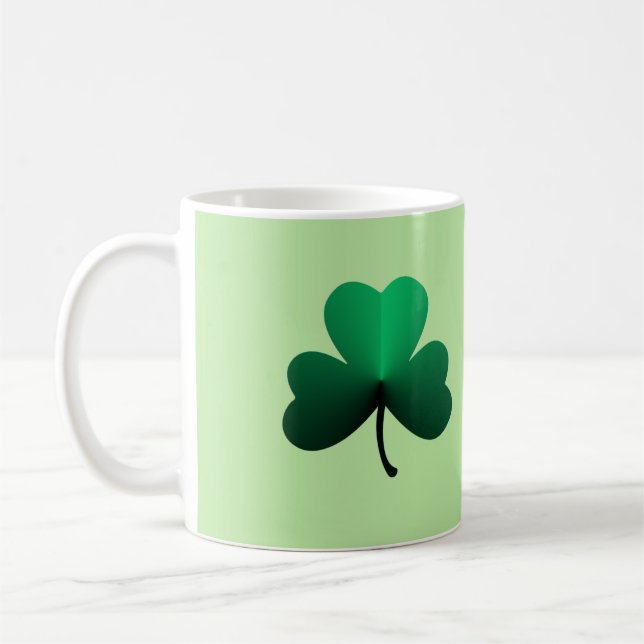 Caneca De Café Trevo Verde de Três Folhas (Esquerda)