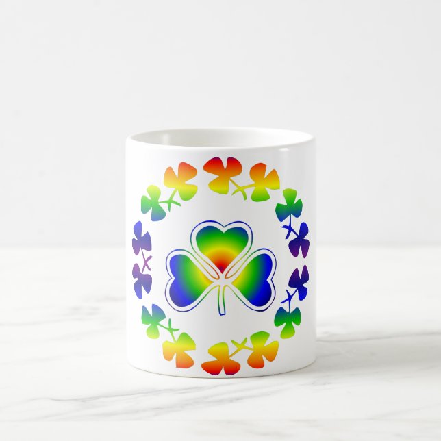 Caneca De Café Trevos afortunados do irlandês | do arco-íris do (Centro)