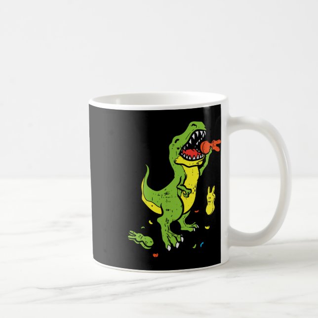 Caneca De Café Trex Comendo Coelho Funny Easter Amante de Dinossa (Direita)