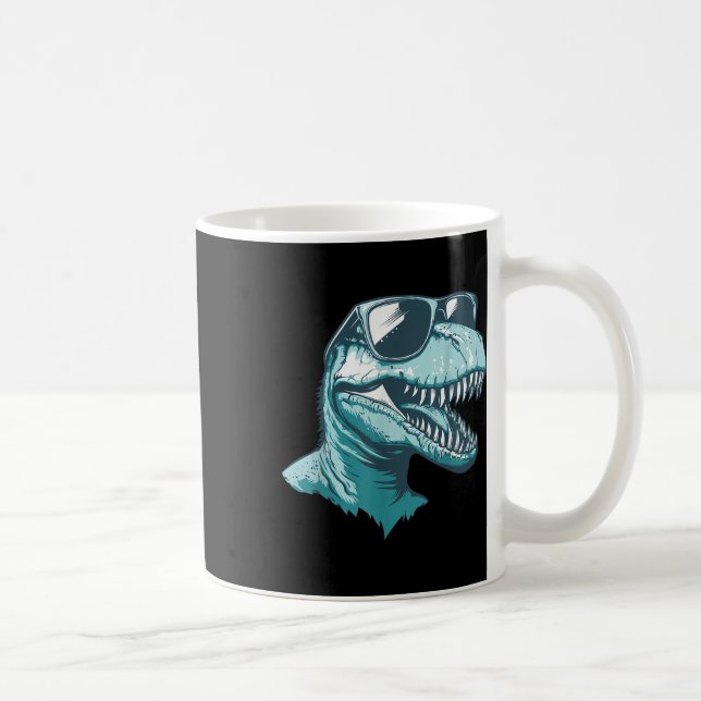 Caneca De Café Trex Dinossaur Dino Vestindo Esgostos Engraçado (Direita)