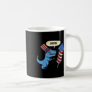 Caneca De Café Trex Short Hands Firecracker Funny Fireworks 4th O