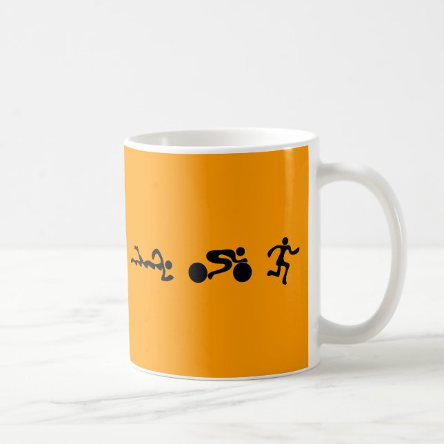 Caneca De Café TRI design abundante PRETO funcionado da natação (Direita)