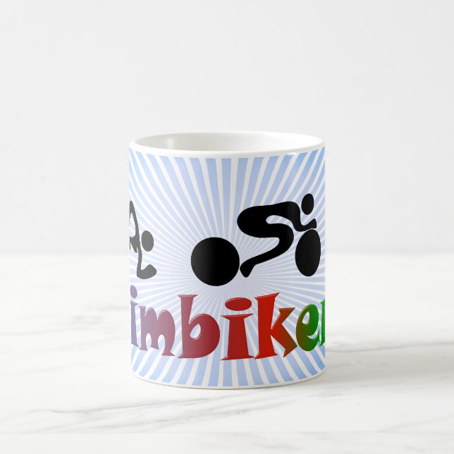 Caneca De Café TRI design abundante PRETO funcionado da natação (Centro)