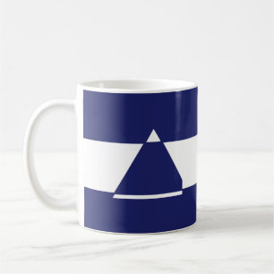 Caneca De Café Triângulo azul e branco em forma de