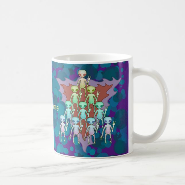Caneca De Café Triângulo de Alienígena violeta (Direita)