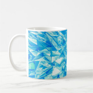 Caneca De Café Triângulo de cristal, fundo 3D renderizado.