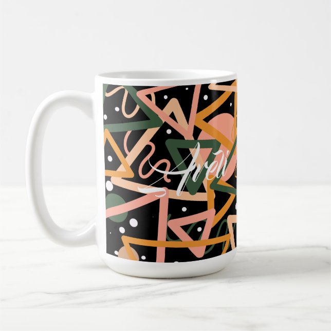 Caneca De Café Triângulo E Círculos (Esquerda)
