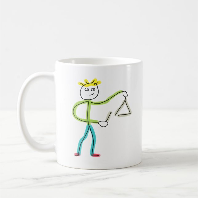 Caneca De Café Triângulo Tocando Stickman (Esquerda)