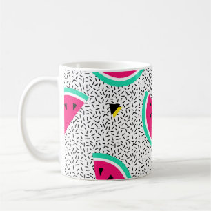 Caneca De Café Triângulos da melancia: textura de Verão retrógrad