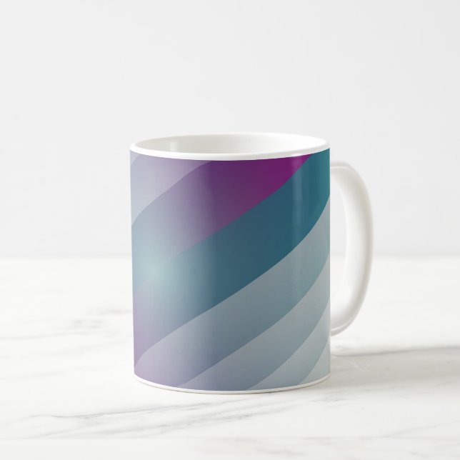 Caneca De Café Triângulos de cinza magenta teal (Frente Esquerda)