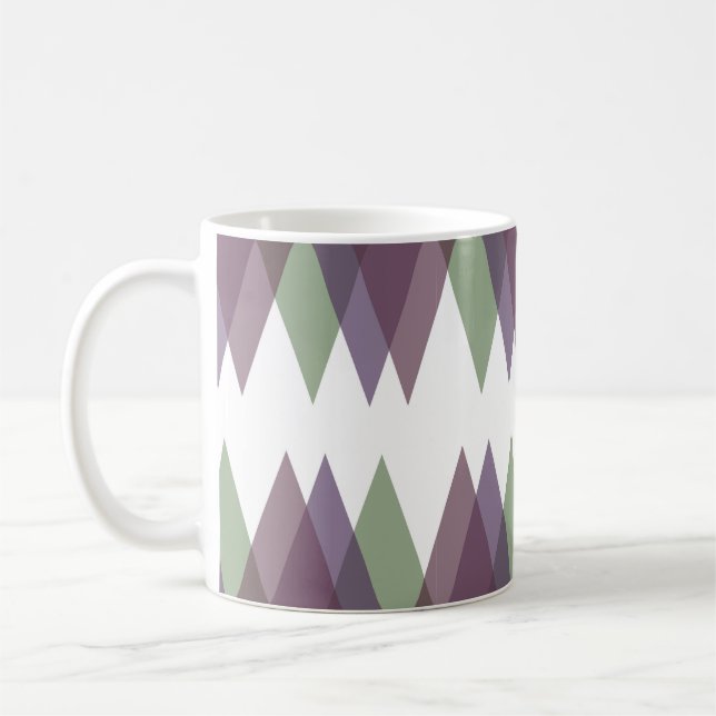 Caneca De Café Triângulos Mauve e Verde (Esquerda)