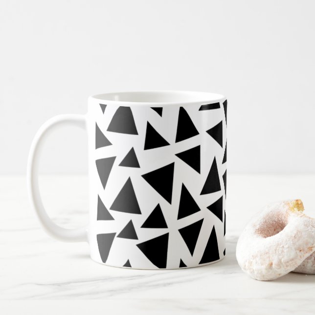 Caneca De Café Triângulos Pretos (Com Donut)