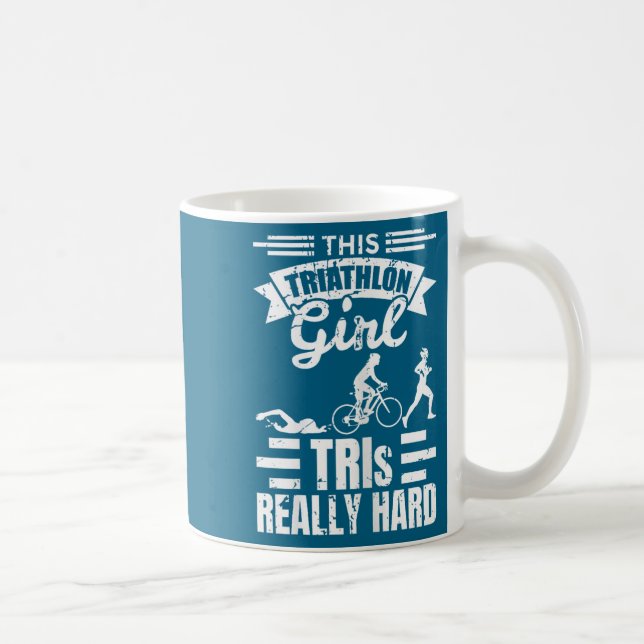 Caneca De Café Triathlete Girls Funny Triathlon  (Direita)
