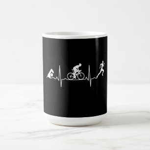 Caneca De Café Triathlon - Triathlon Heartbeat