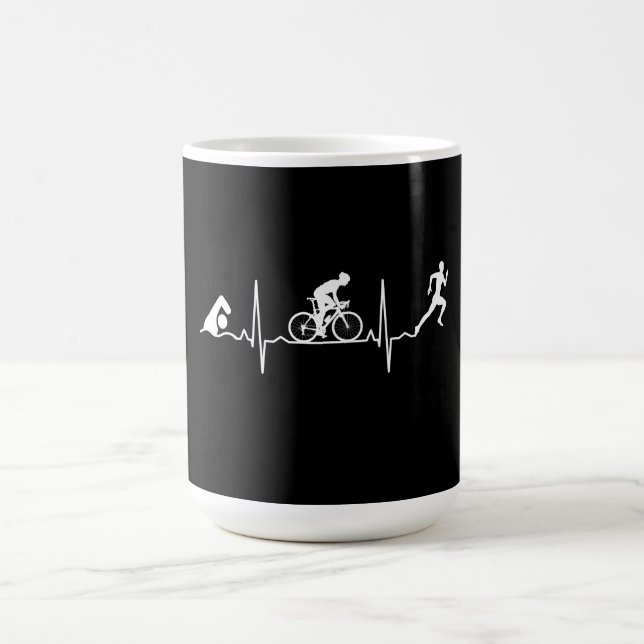 Caneca De Café Triathlon - Triathlon Heartbeat (Centro)