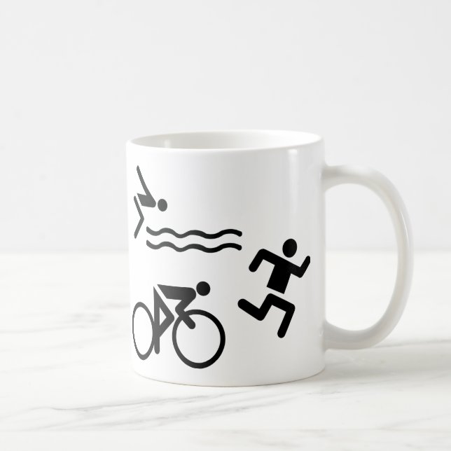 Caneca De Café Triatholon - ciclismo de funcionamento da natação (Direita)