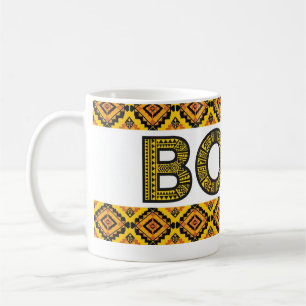 Caneca de Café Tribal Boho - Amarelo Mostarda Marr