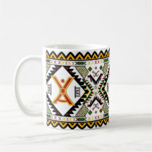 Caneca de Café Tribal Boho - Geométrico Azteca