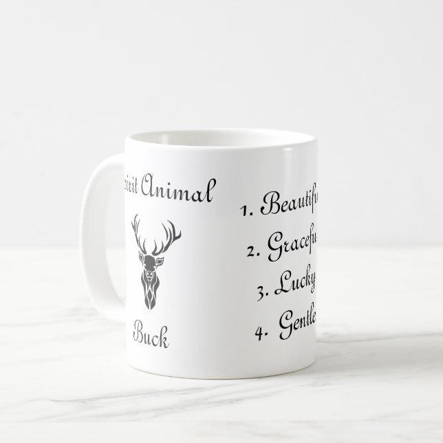 Caneca De Café Tribal Buck Totem Spirit Animal Coffee Mug (Frente Esquerda)