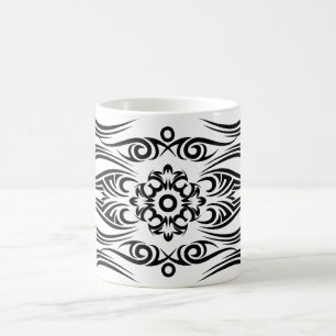 Caneca De Café Tribal de Tatuagem Negra 1