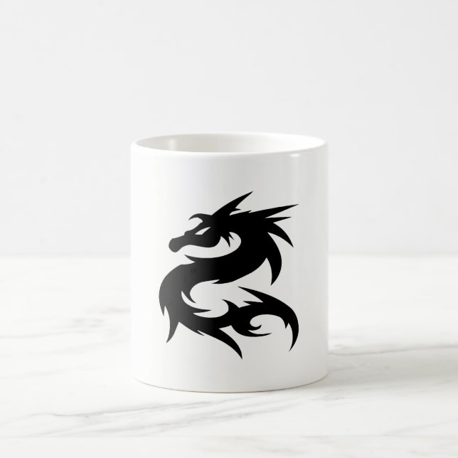 Caneca De Café Tribal Dragon Silhouette (Centro)
