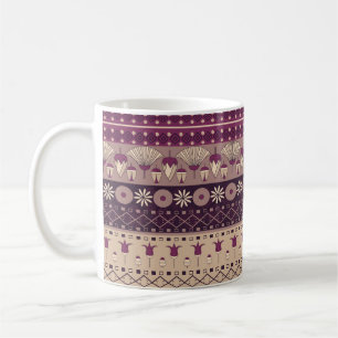 Caneca De Café Tribal Egípcio: Antigo Sem Costura