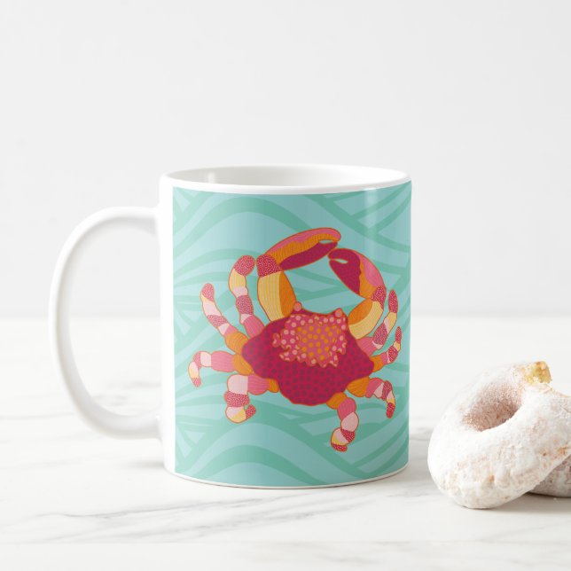 Caneca De Café Tribal Marking Crab  (Com Donut)