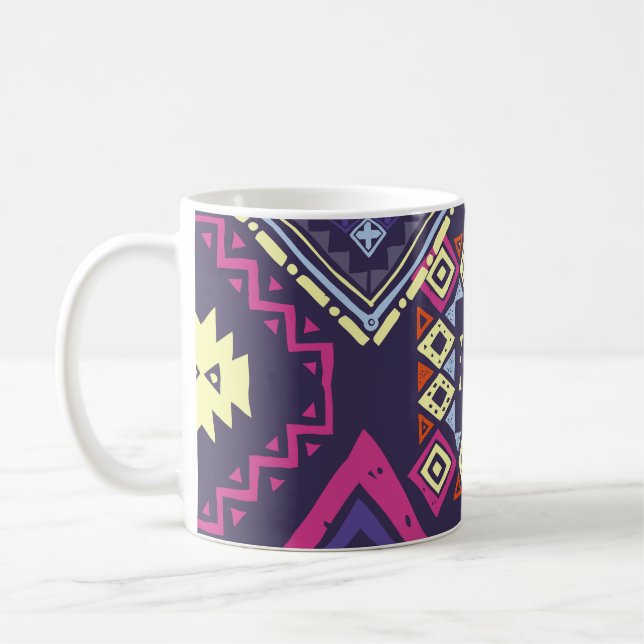Caneca De Café Tribal, origem geométrica primitiva. (Esquerda)