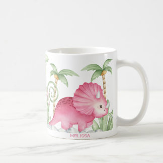 Caneca De Café Tricerátops Cons Personalizados Dinossauro