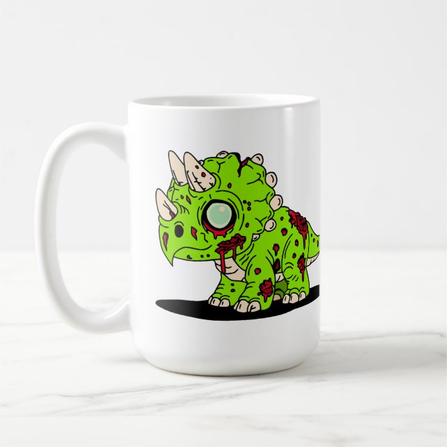 Caneca De Café Triceratops Zumbi  (Esquerda)