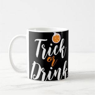 Caneca De Café Trick Or Drink   Abóbora assustadora simples de Ha