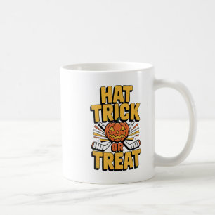Caneca De Café Trick Or Treat Abóbora Halloween Hóquei no Gelo