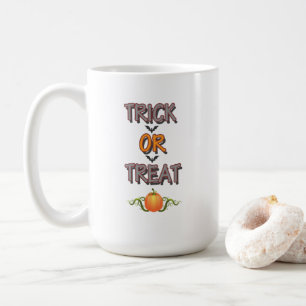 Caneca De Café Trick or Treat Famosa Frase da Noite da Festa de H